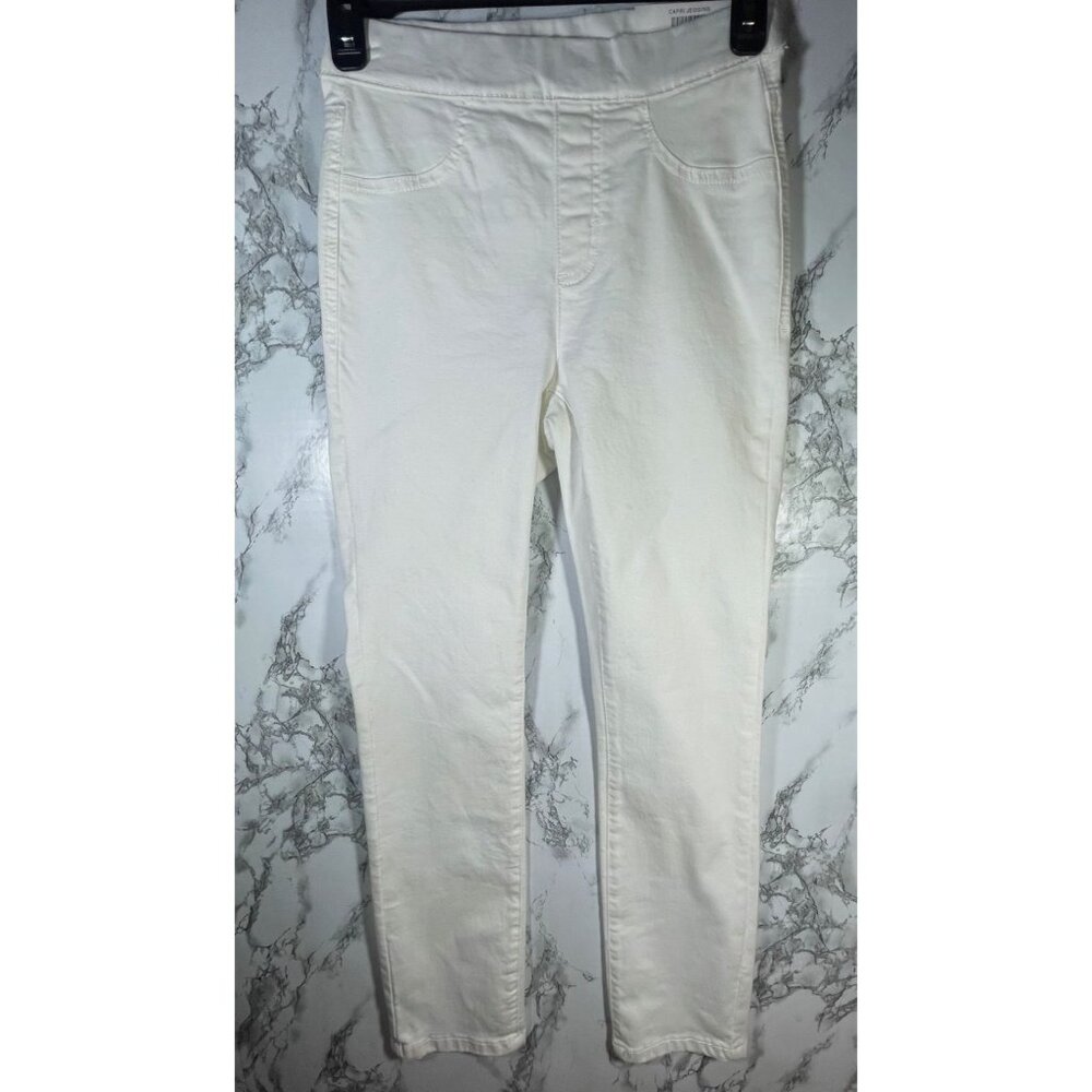 Style & Co. Womens Capri Jegging XS Mid Rise Bright White Cotton Blend Stretch